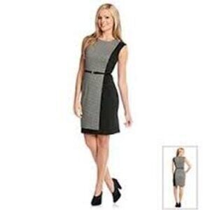 New with tags B&W Calvin Klein Sheath Dress with semi-flap skirt and belt